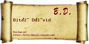 Bitó Dávid névjegykártya